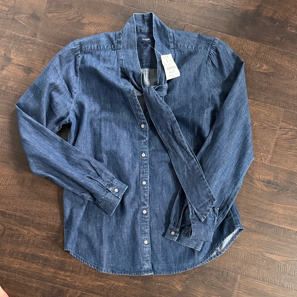 J. Crew Factory Indigo Button Down Shirt S